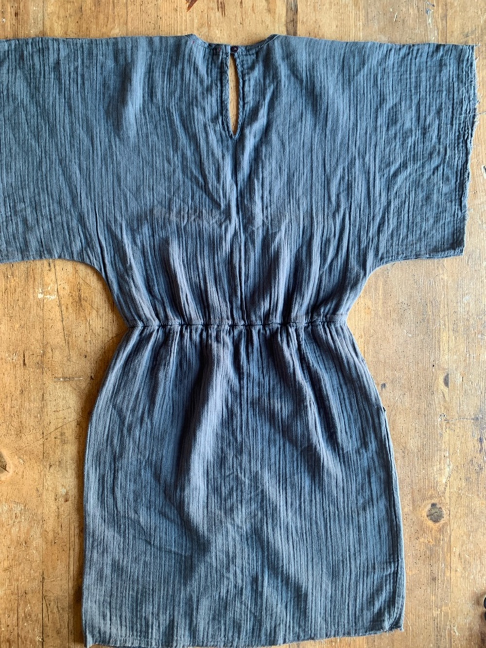 Stark X Textured V-Neck Mini Dress in Charcoal